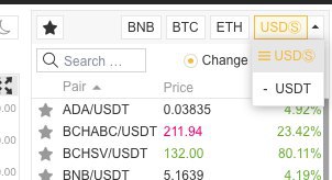 Binance USDS mercato stable coin