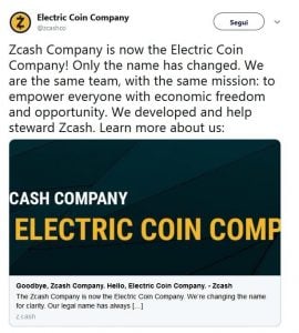 zcash changes name