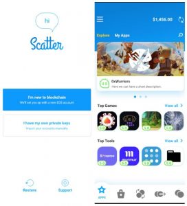 scatter updates eos wallet