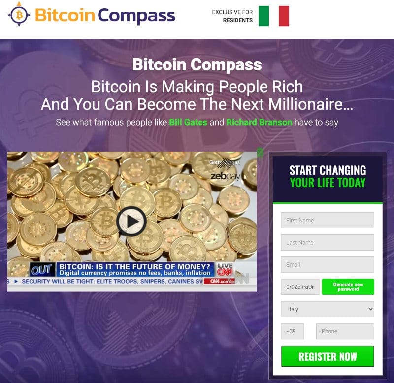 Bitcoin compass screenshot