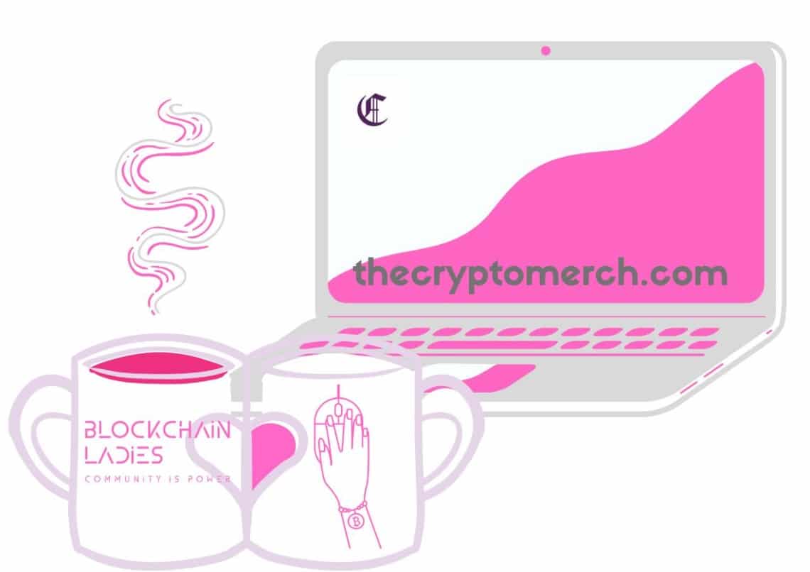 I gadget di Blockchain Ladies in vendita su The Crypto Merch per beneficenza