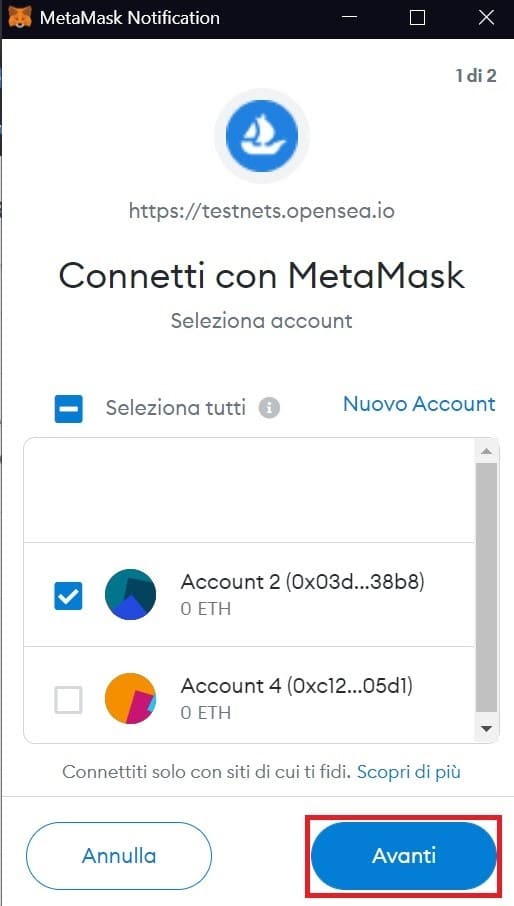 Metamask Openea