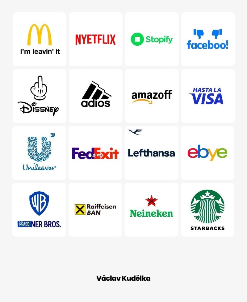 logos of companies that have left Russia