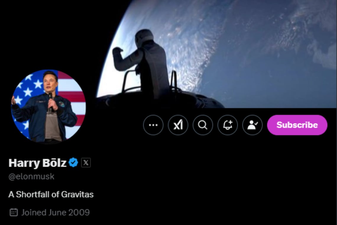 Elon Musk cambia nome su X in “Harry Bōlz”: il token HARRYBOLZ esplode del +1.000%