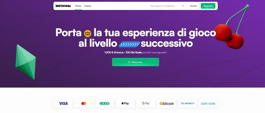 Instaspin Casino è una piattaforma interamente focalizzata sul casino