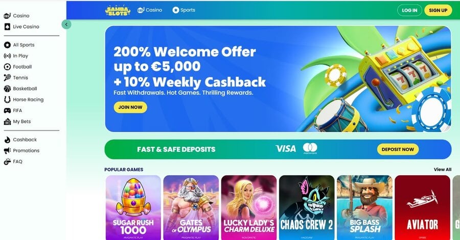 Samba Slots rientra tra i nuovi siti scommesse con promozioni sopra la media