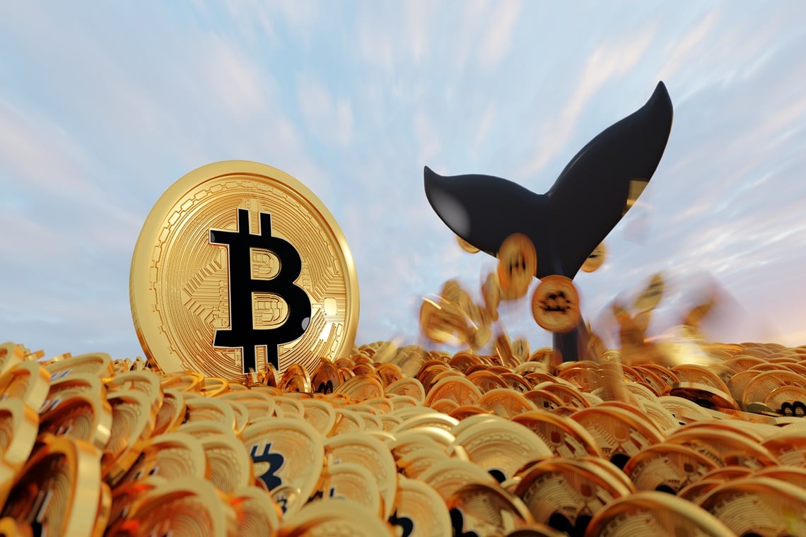 Bitcoin: le balene acquistano in calo e accumulano oltre 200.000 BTC in un mese