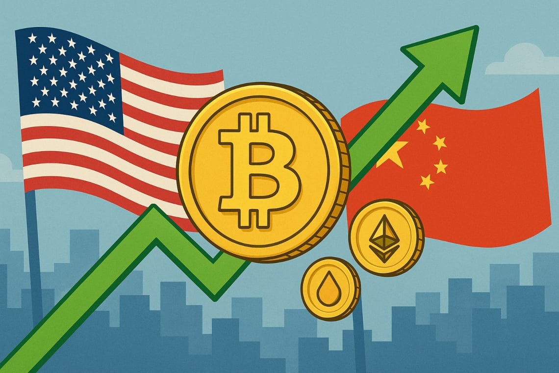 Crypto in ascesa: l’accordo USA-Cina spinge Bitcoin e altcoin verso nuovi massimi