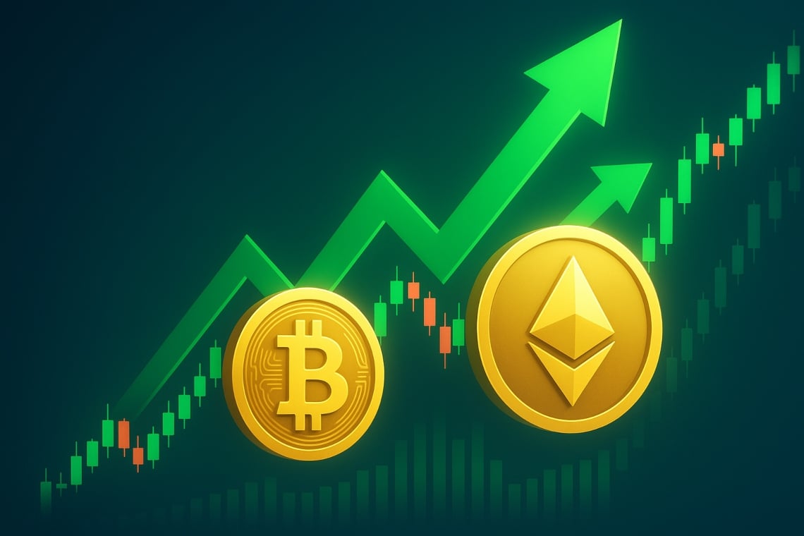 Prezzi in forte rialzo per BTC e ETH