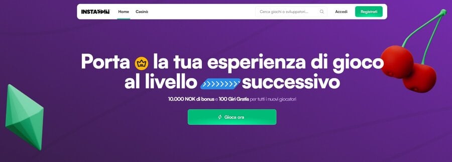 Instaspin è uno dei casino non aams più interessanti del momento