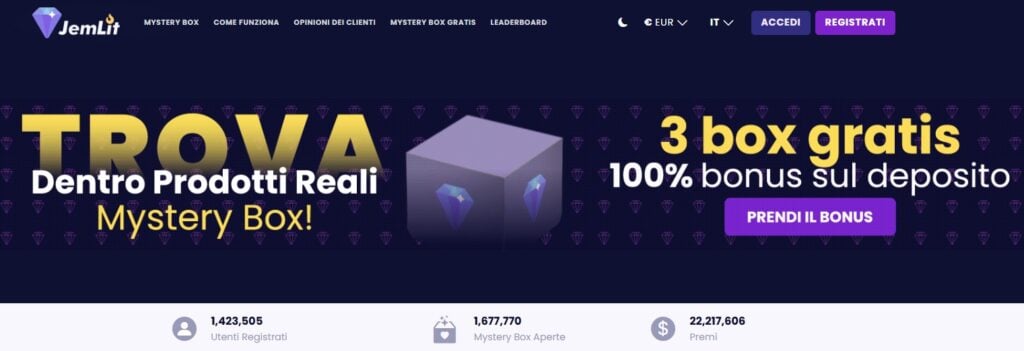 Jemlit è una piattaforma che consente di vincere premi del valore di centinaia di euro