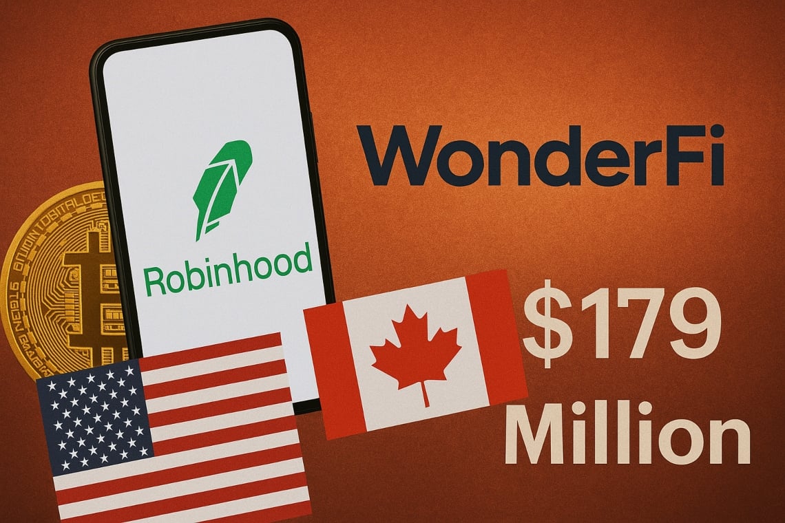 Robinhood punta al Canada per le crypto: acquisizione di WonderFi per 179 milioni di dollari