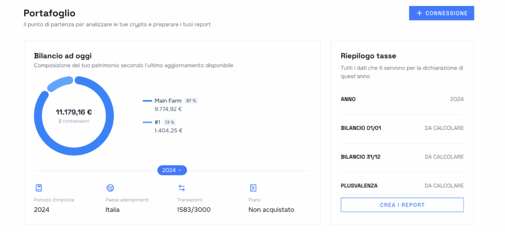Portafoglio criptovalute su app Okipo