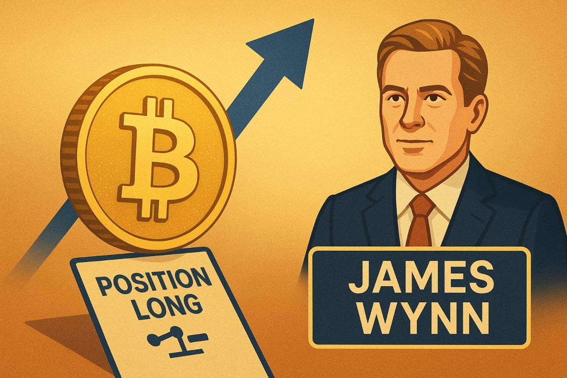 Bitcoin: James Wynn scommette 19 milioni sulla crescita con una nuova posizione long