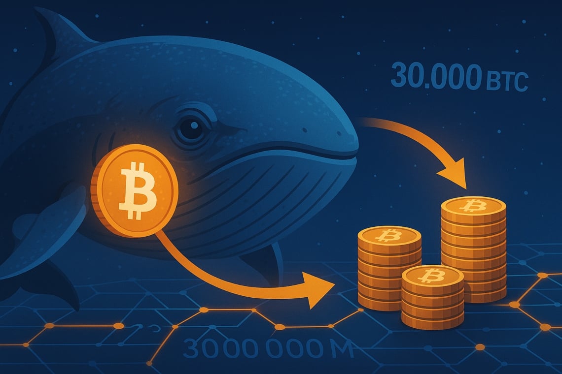 Bitcoin Whale: Spostati 30.000 BTC dormienti per 3,2 miliardi di dollari