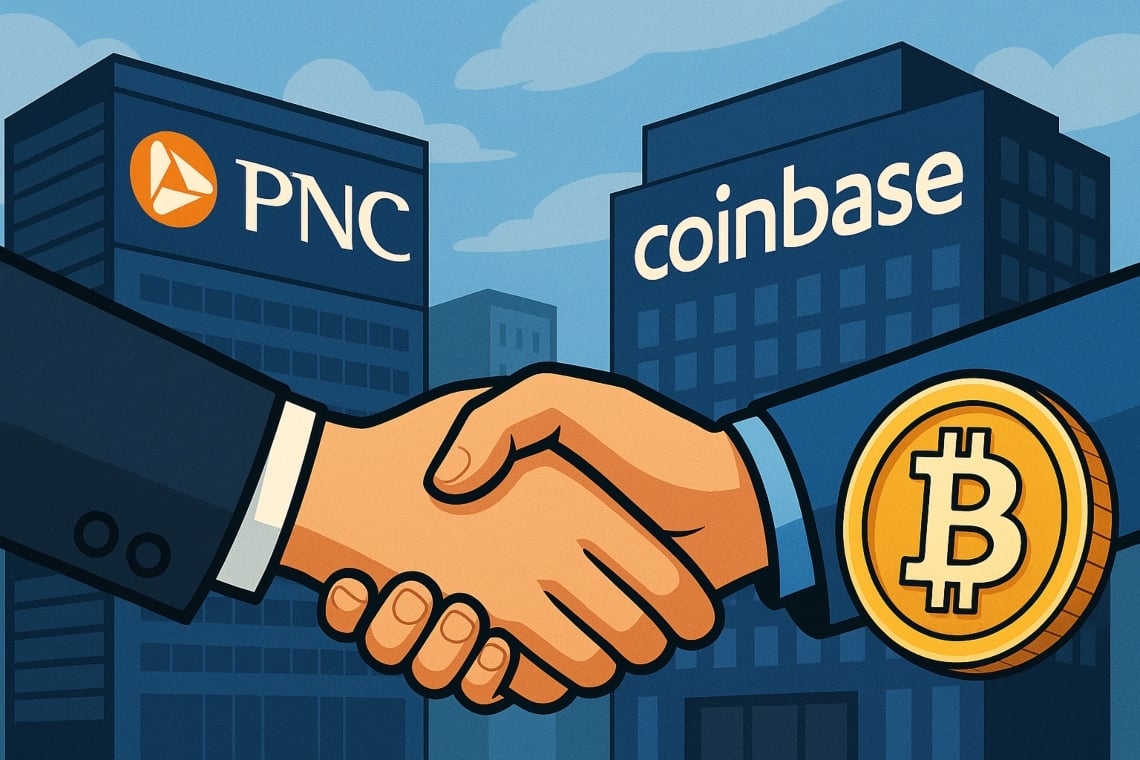 Partnership PNC Bank Coinbase accelera l’accesso crypto nei servizi bancari