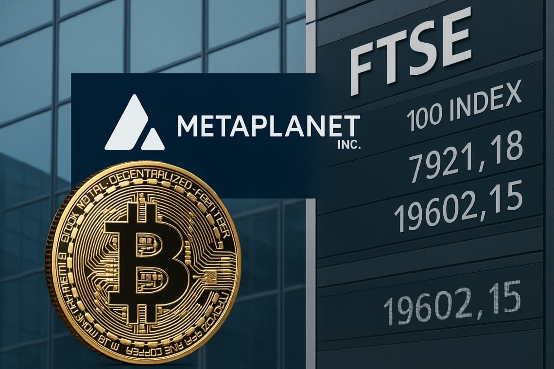 Metaplanet spinge sulla treasury in Bitcoin: altri 103 BTC in bilancio e riflettori accesi dall’inclusione nel FTSE Japan