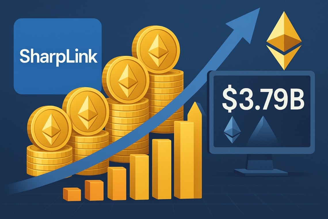 SharpLink fa il pieno di Ethereum: 837.230 ETH in tesoreria, valutazione > $3,6 mld e nuovo sprint ATM