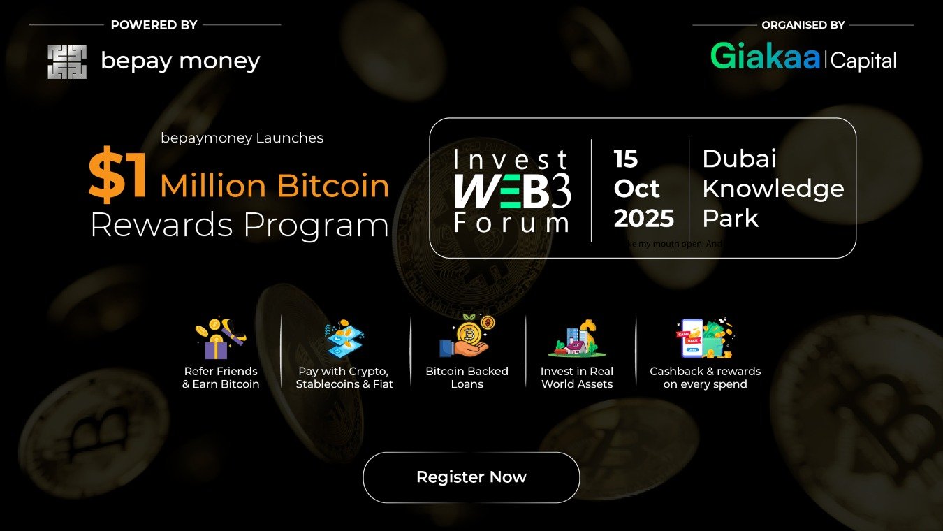 bepay money to Launch  Million Bitcoin Rewards Program at Invest Web3 Forum Dubai 2025