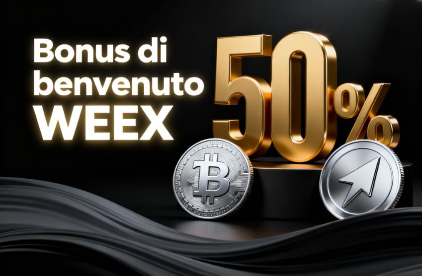 WEEX lancia un maxi bonus: 50% sul primo deposito e premi fino a 20.000 USDT
