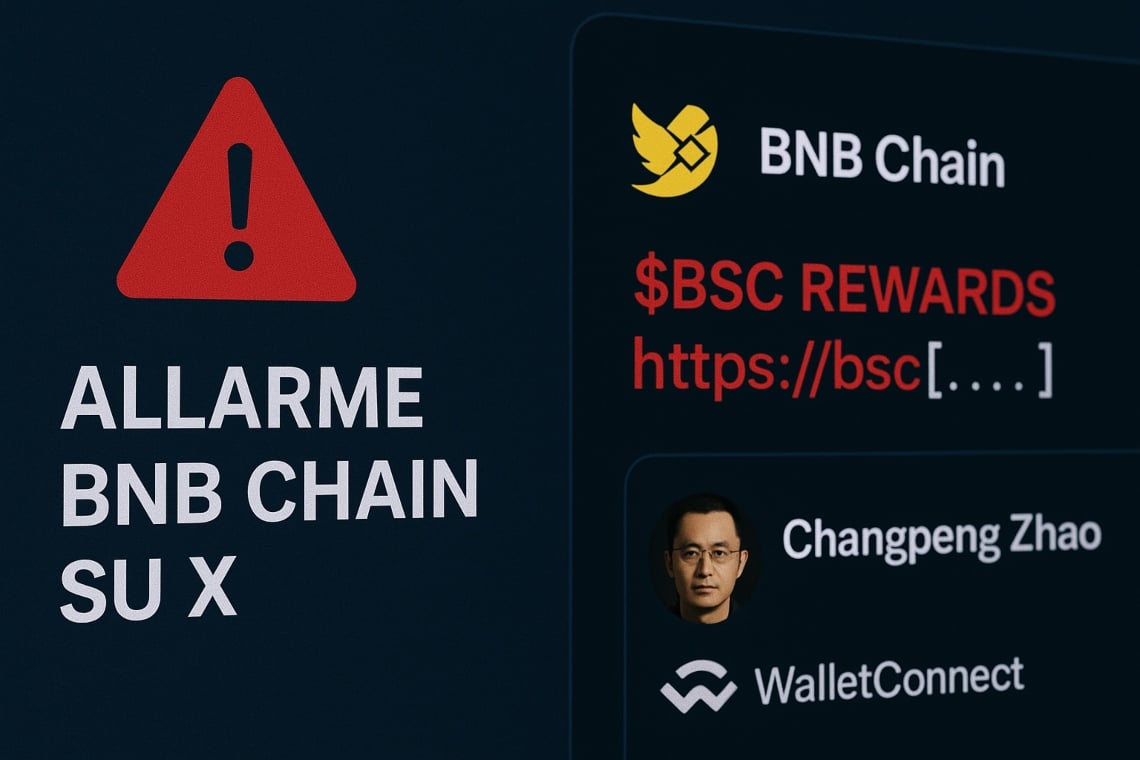 Allarme BNB Chain su X: avviso di CZ, link $BSC e rischio wallet