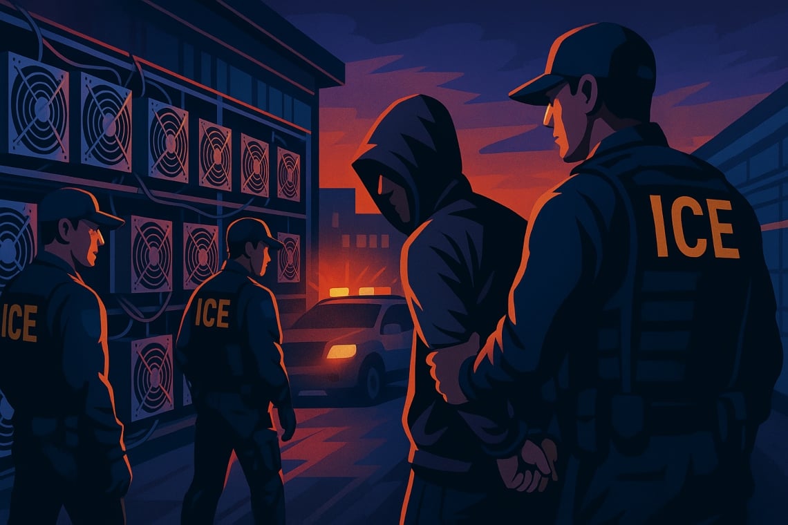 Maxi-blitz dell’ICE nel data center crypto in Texas: arresti e indagini sulle attività ASIC