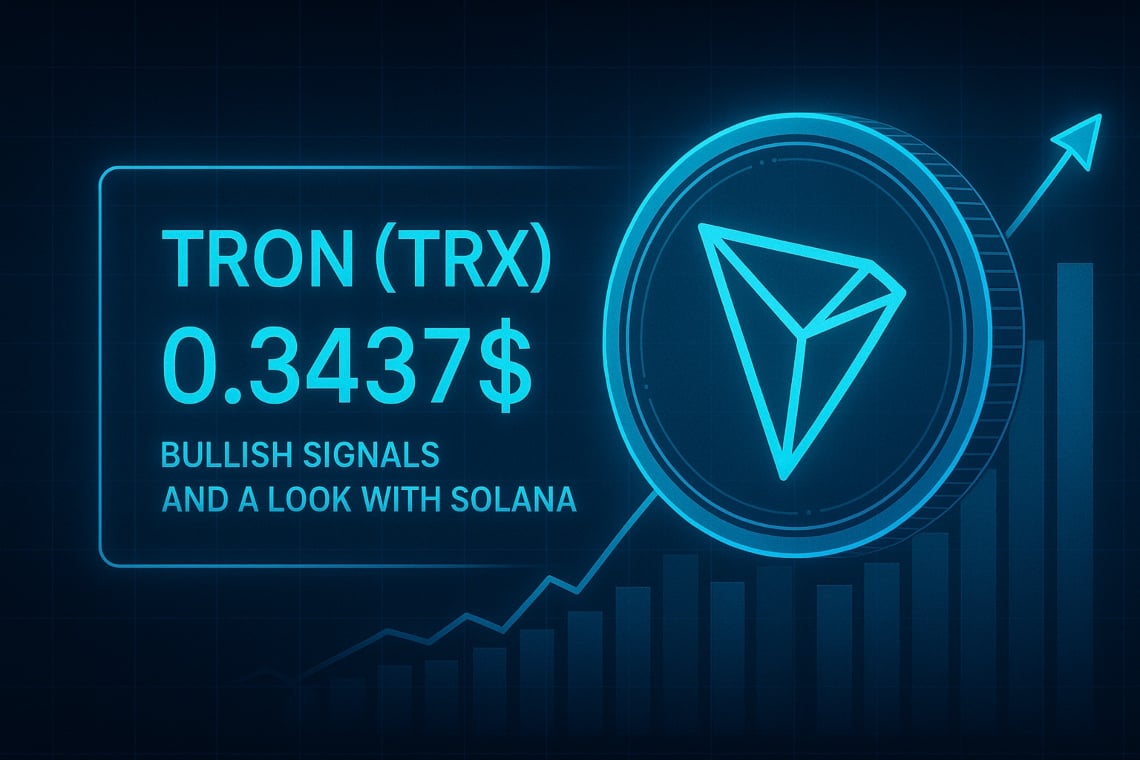 TRON (TRX) sale a 0,3437$: segnali bullish e confronto