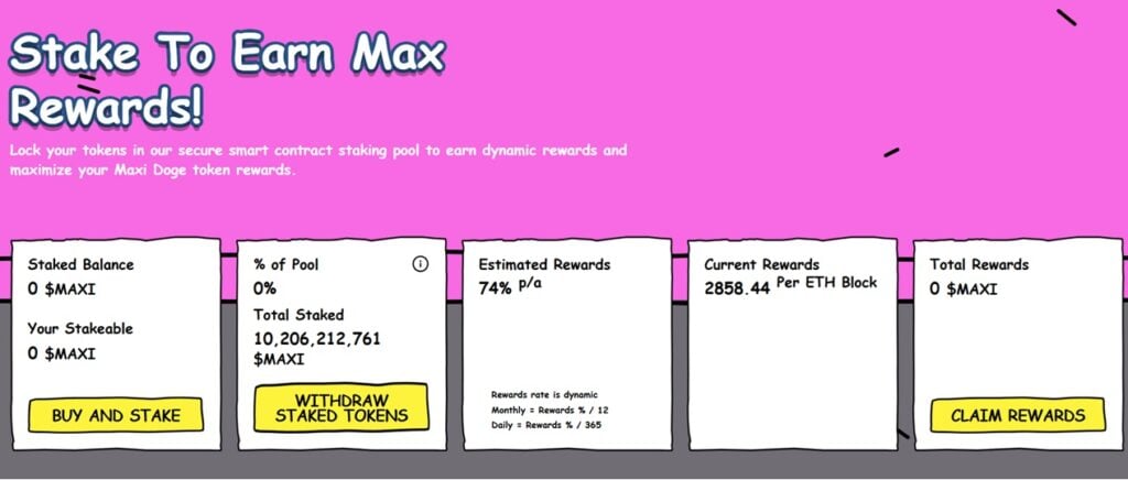 Maxi Doge Staking Feature