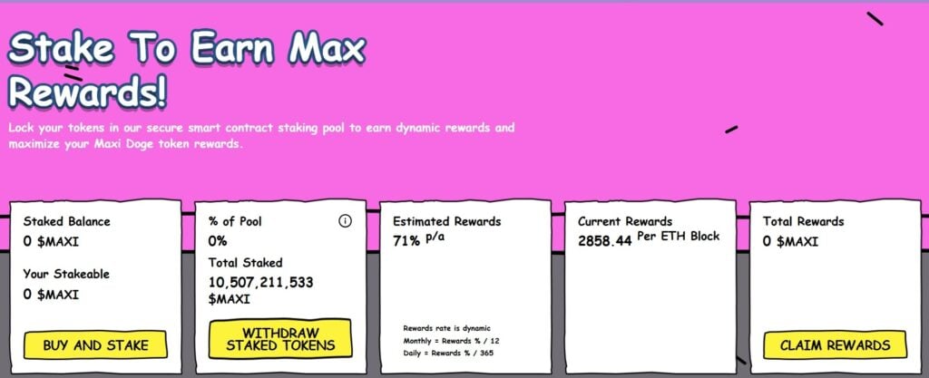 Maxi Doge Staking