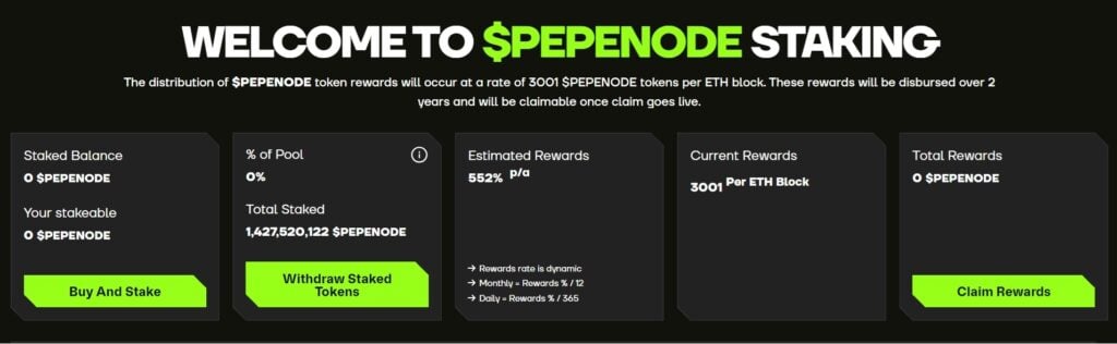 Pepenode Staking