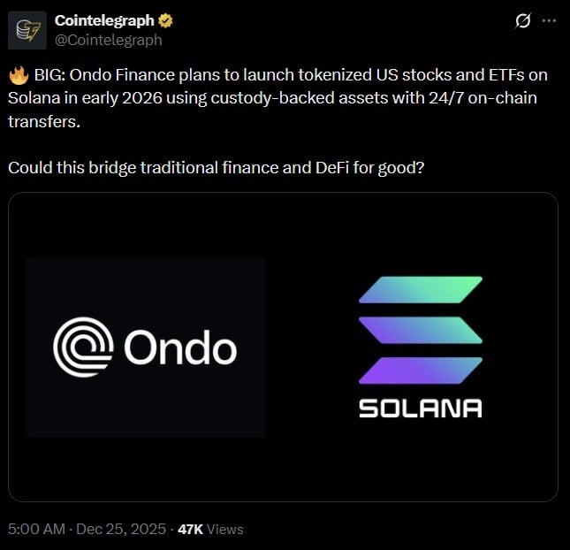 Ondo Brings US Stocks to Solana, but Who Secures Them? $BMIC Is Building the Security DeFi Will Need
