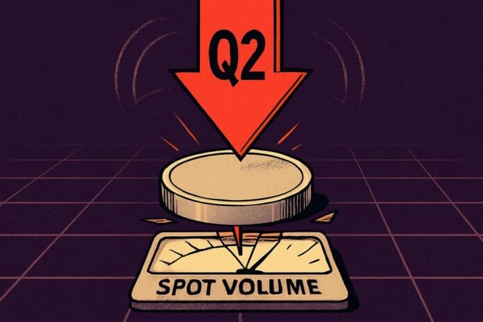 calo volumi trading Coinbase Q2