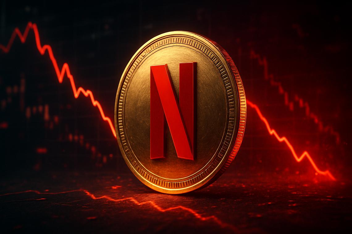 Grafico delle azioni Netflix con indicatori tecnici e livelli di supporto e resistenza